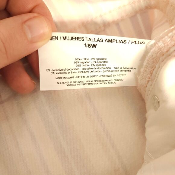 NWT Gloria Vanderbilt Womens 18W 43x19 Pastel Striped High Rise Amanda Capris - Picture 5 of 8